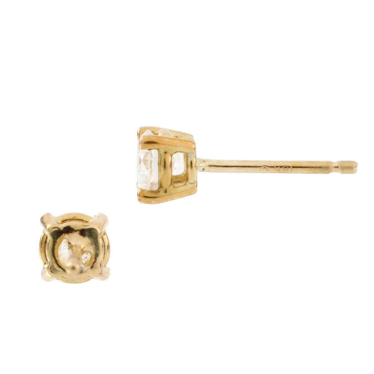 Diamond and 18K Ear Studs