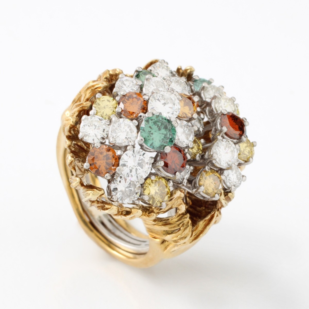 Fancy Diamond and Platinum Ring