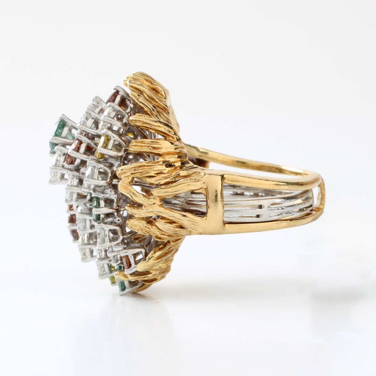 Fancy Diamond and Platinum Ring