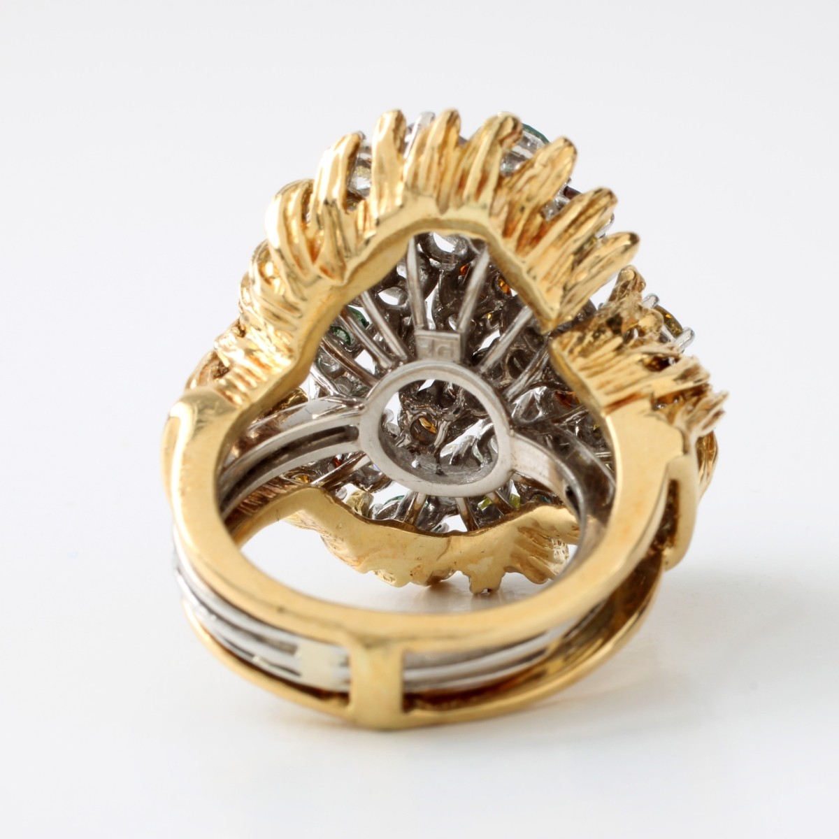 Fancy Diamond and Platinum Ring