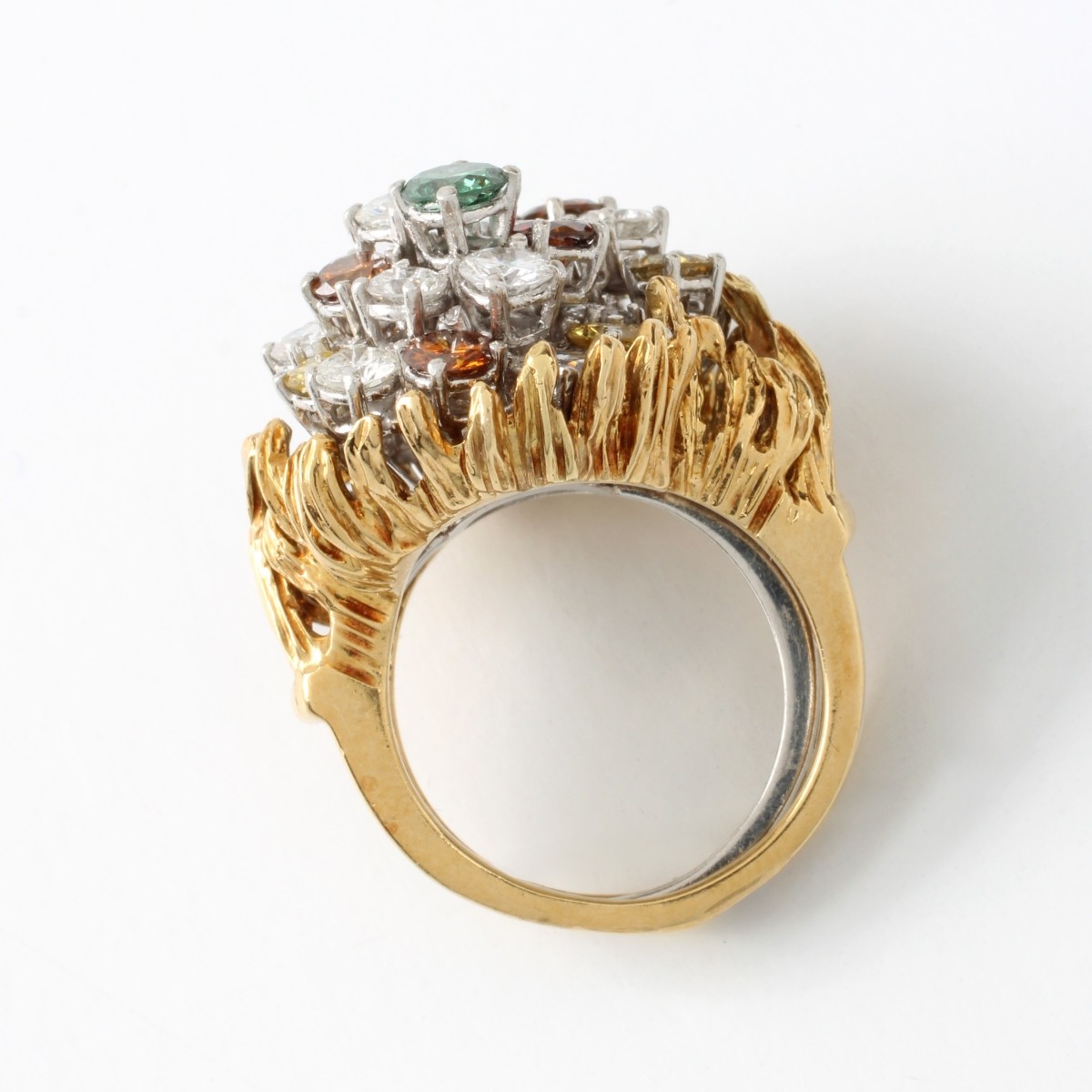 Fancy Diamond and Platinum Ring