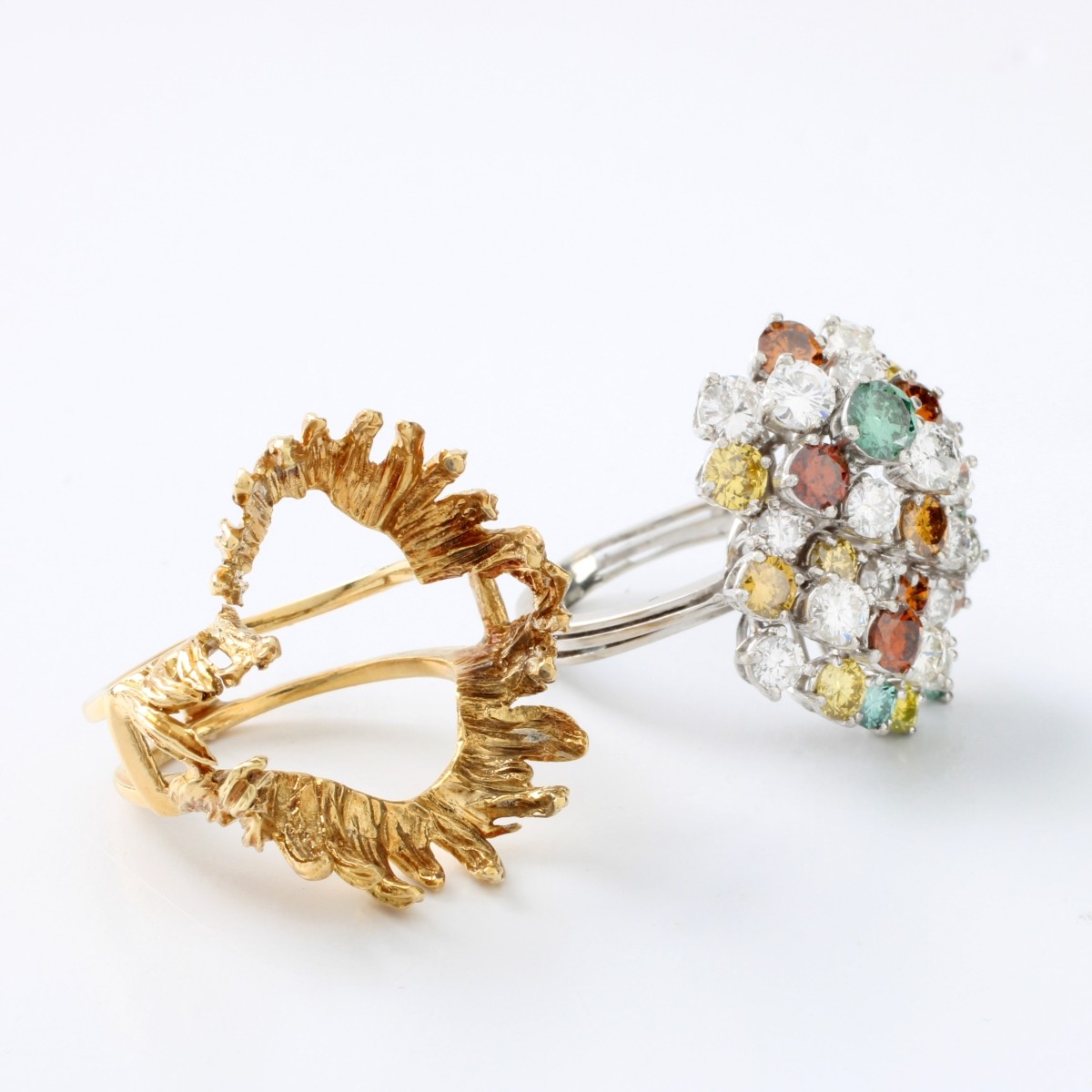 Fancy Diamond and Platinum Ring