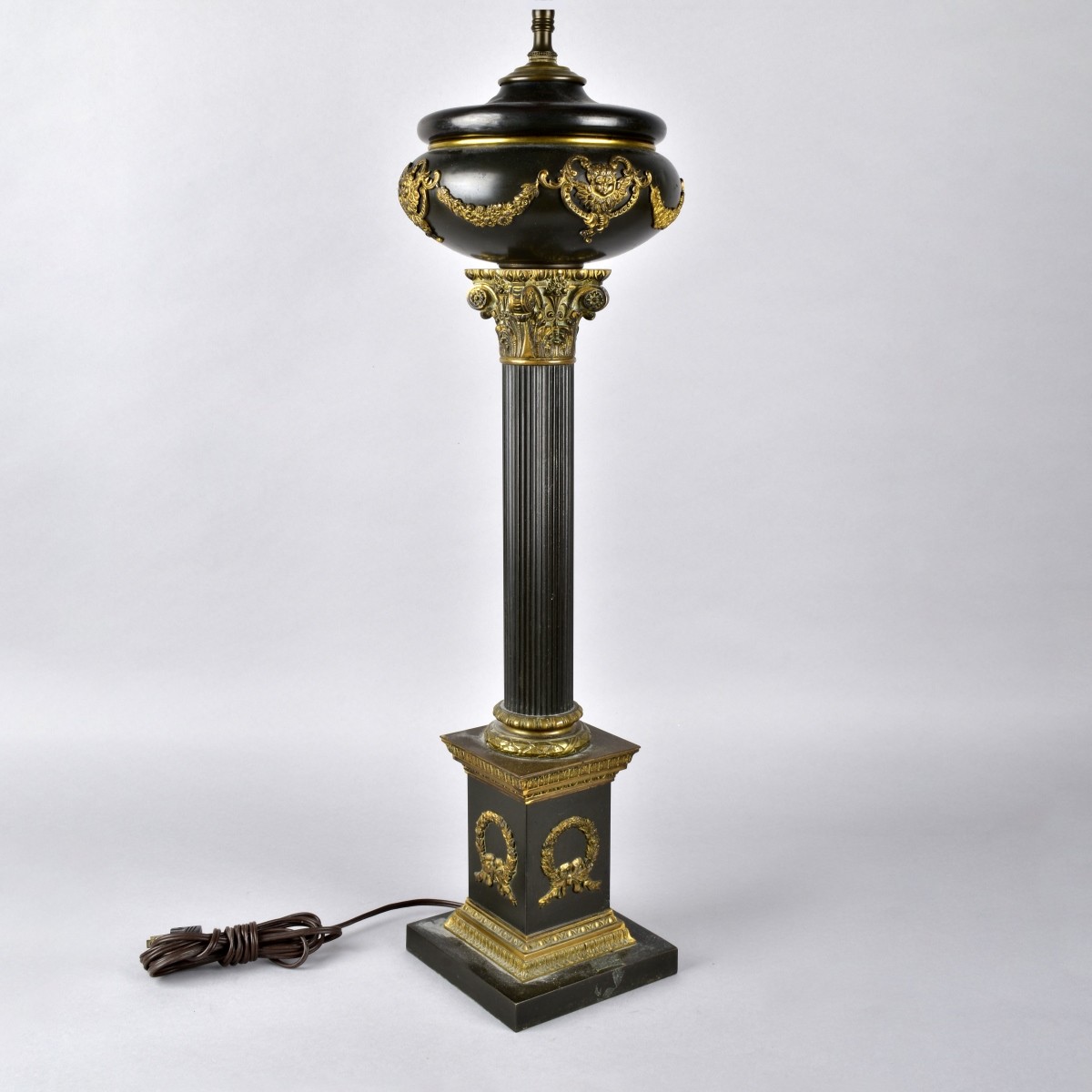French Empire Style Parcel Gilt and Black White Me