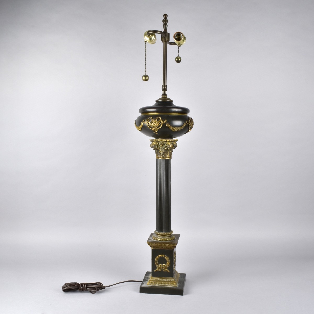French Empire Style Parcel Gilt and Black White Me