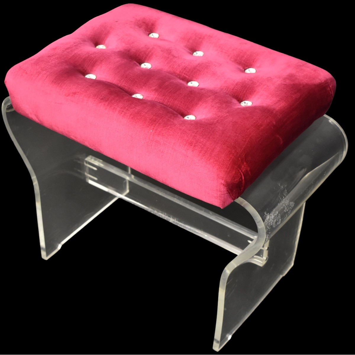 Mid-century Modern Lucite Make Up Table and Stool