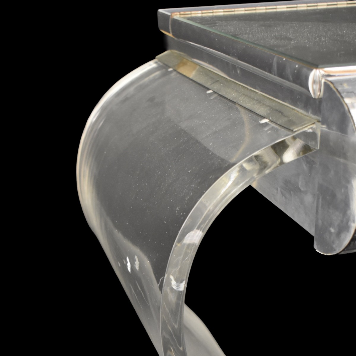 Mid-century Modern Lucite Make Up Table and Stool