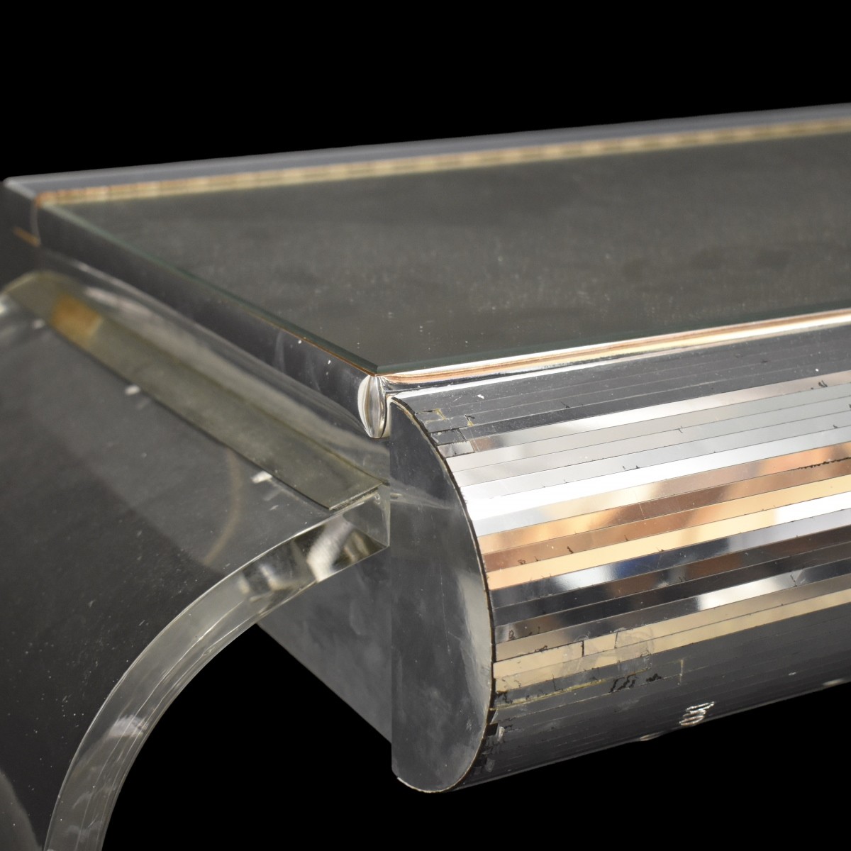 Mid-century Modern Lucite Make Up Table and Stool