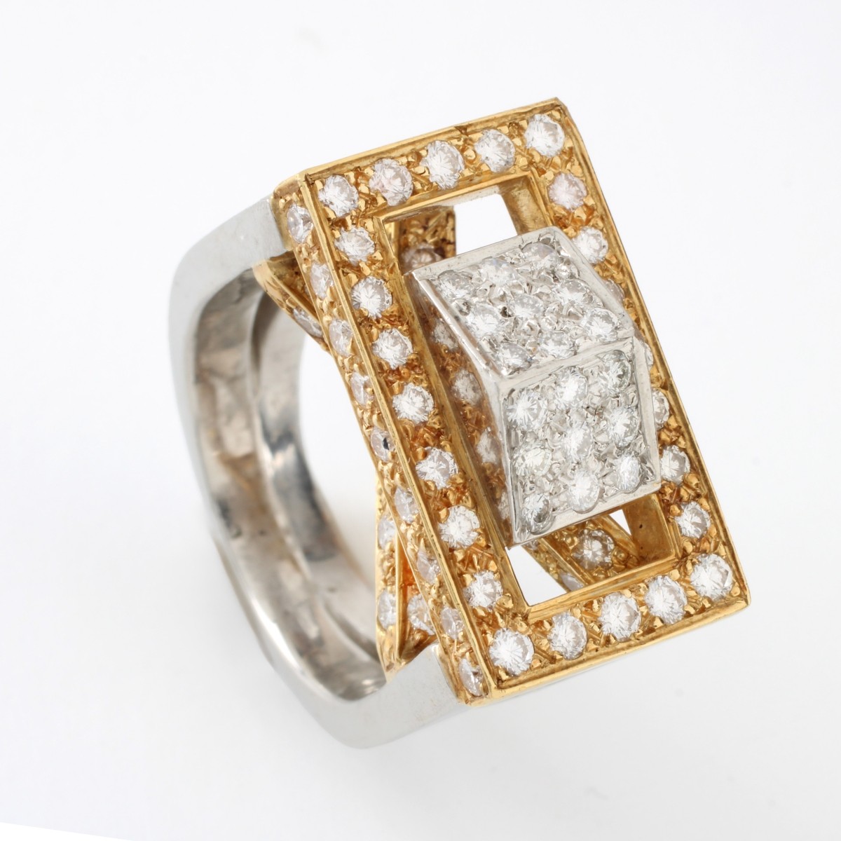 Diamond, Platinum and 18K Ring