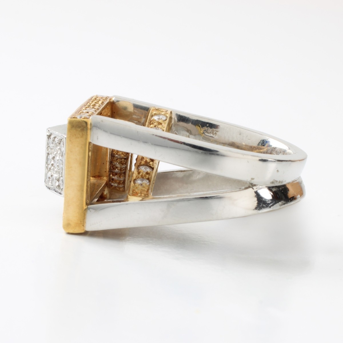 Diamond, Platinum and 18K Ring