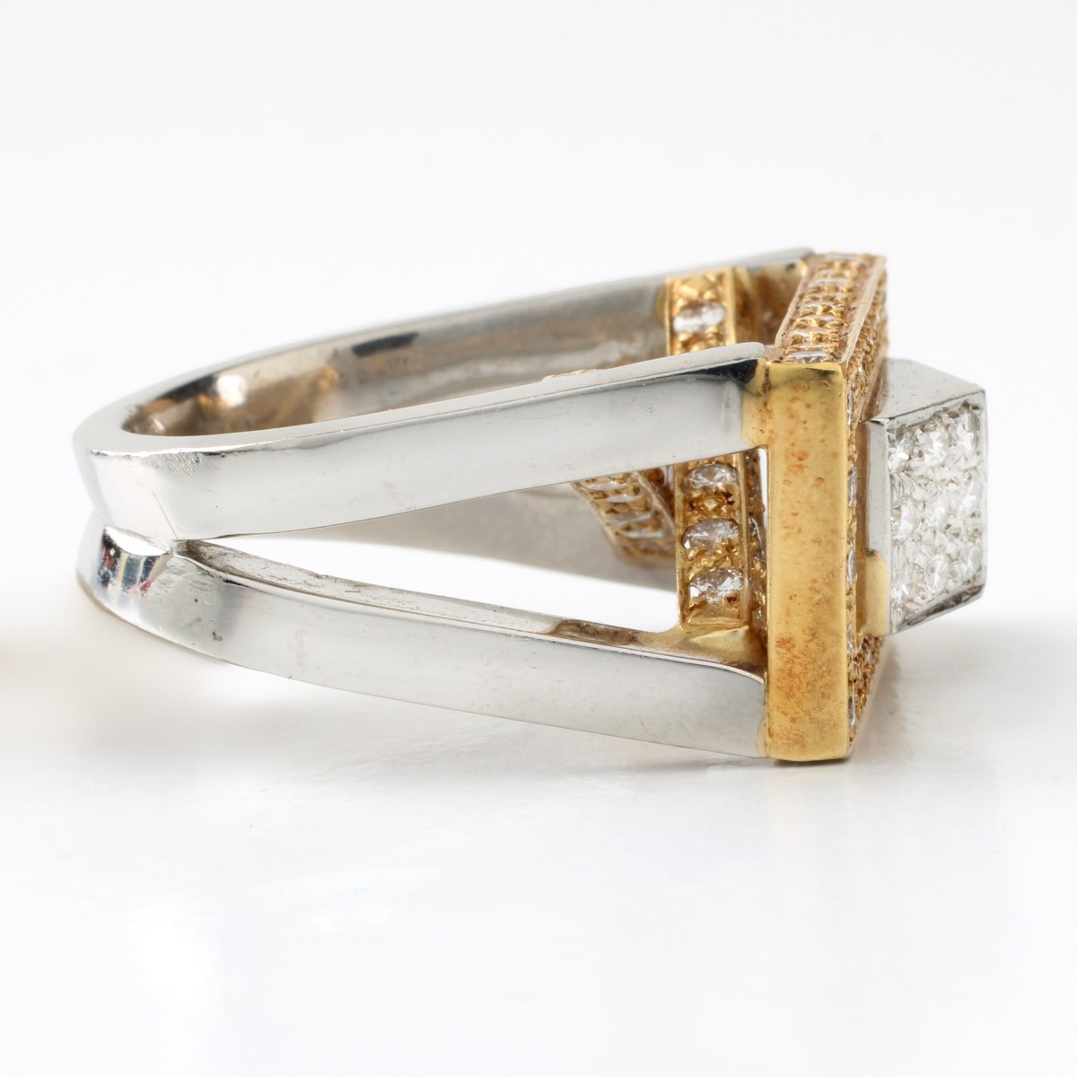 Diamond, Platinum and 18K Ring