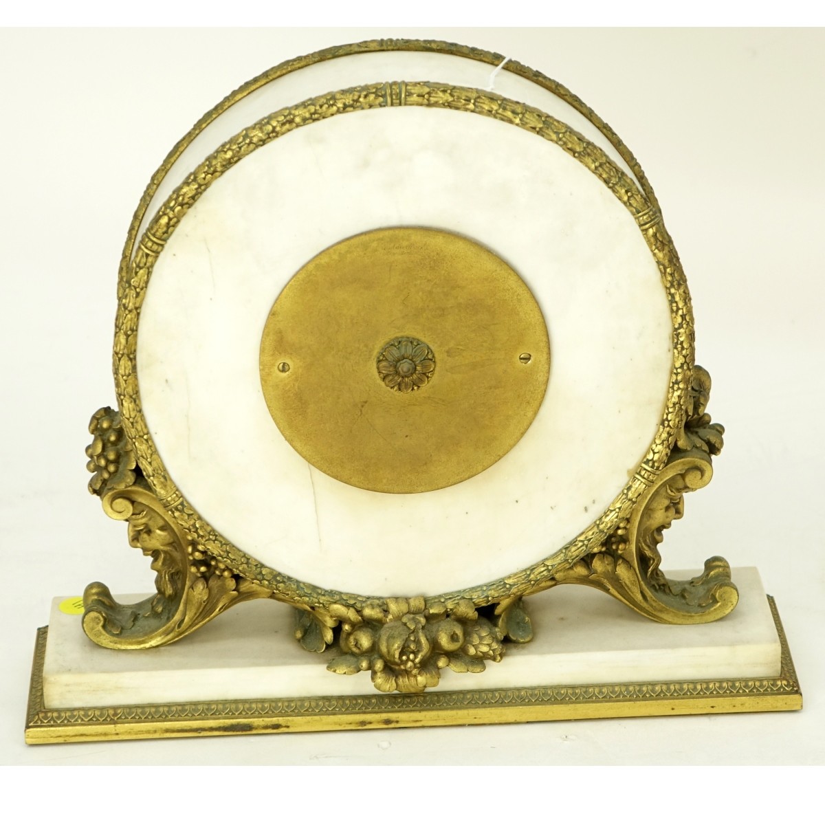 Ormolu, Patinated Bronze Marble Mantle Clock
