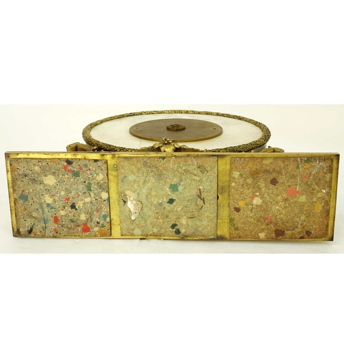 Ormolu, Patinated Bronze Marble Mantle Clock