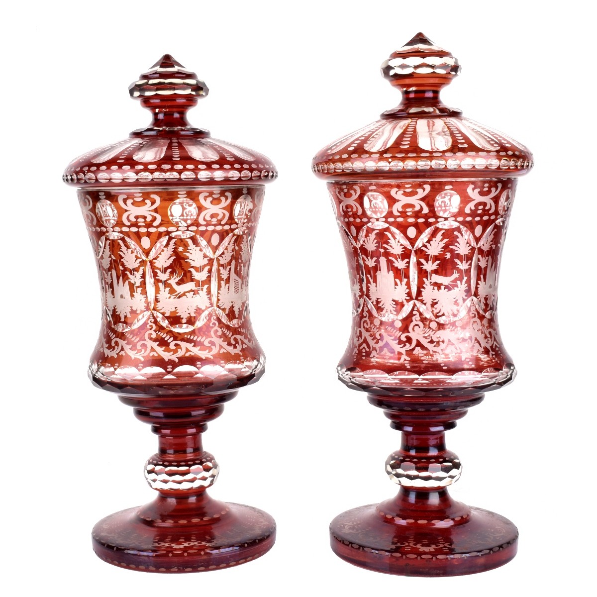 Bohemian Cranberry Vases