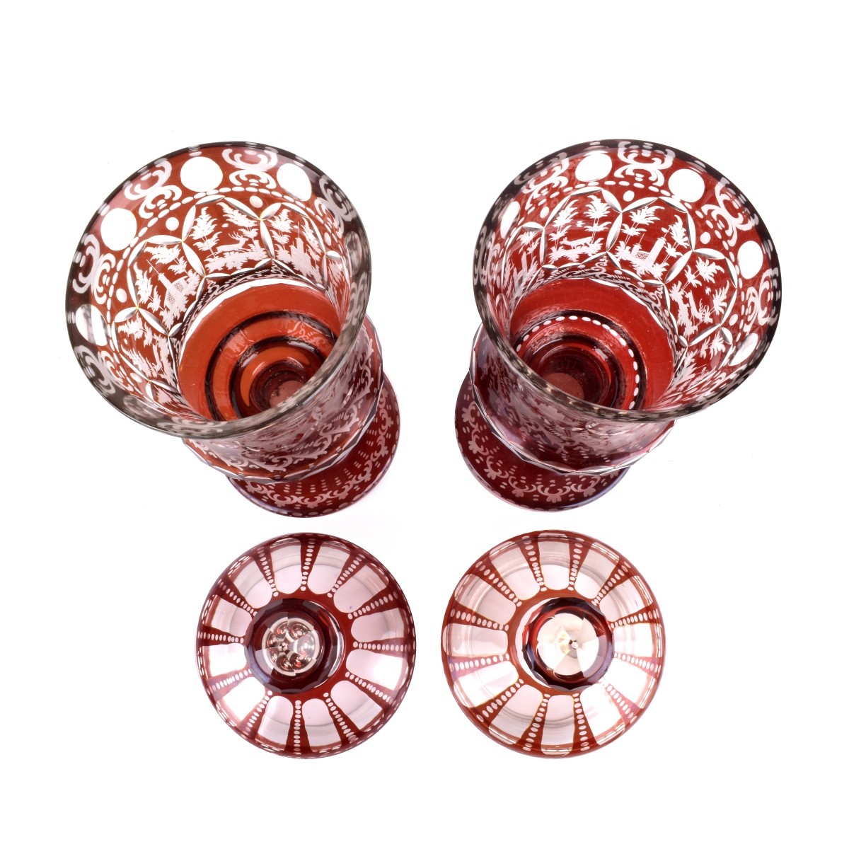 Bohemian Cranberry Vases