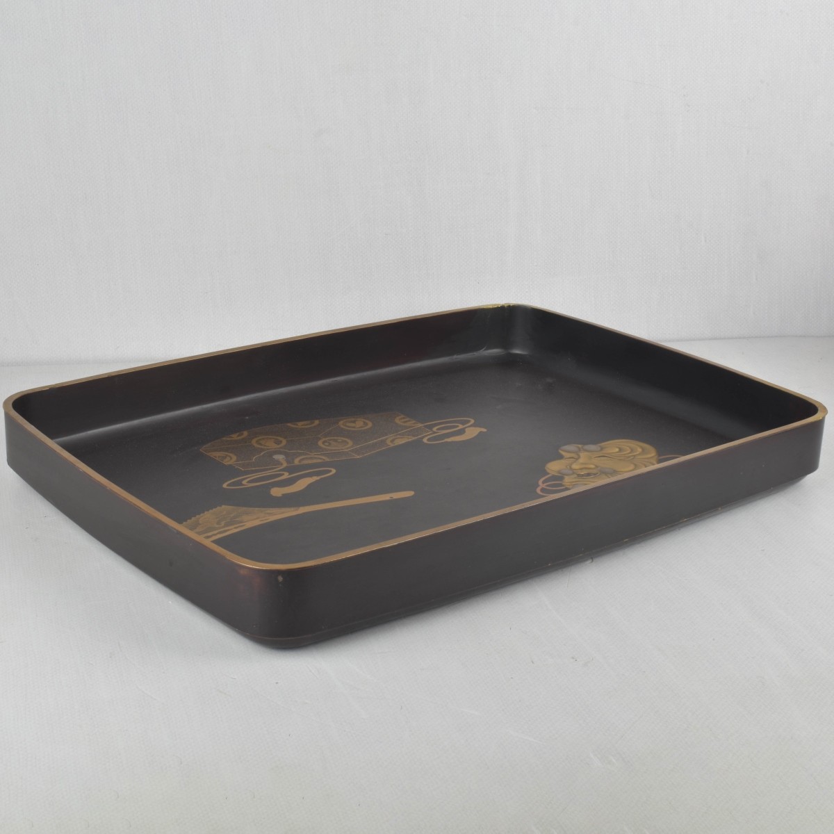 Meiji Period Japanese Black Lacquered Tray