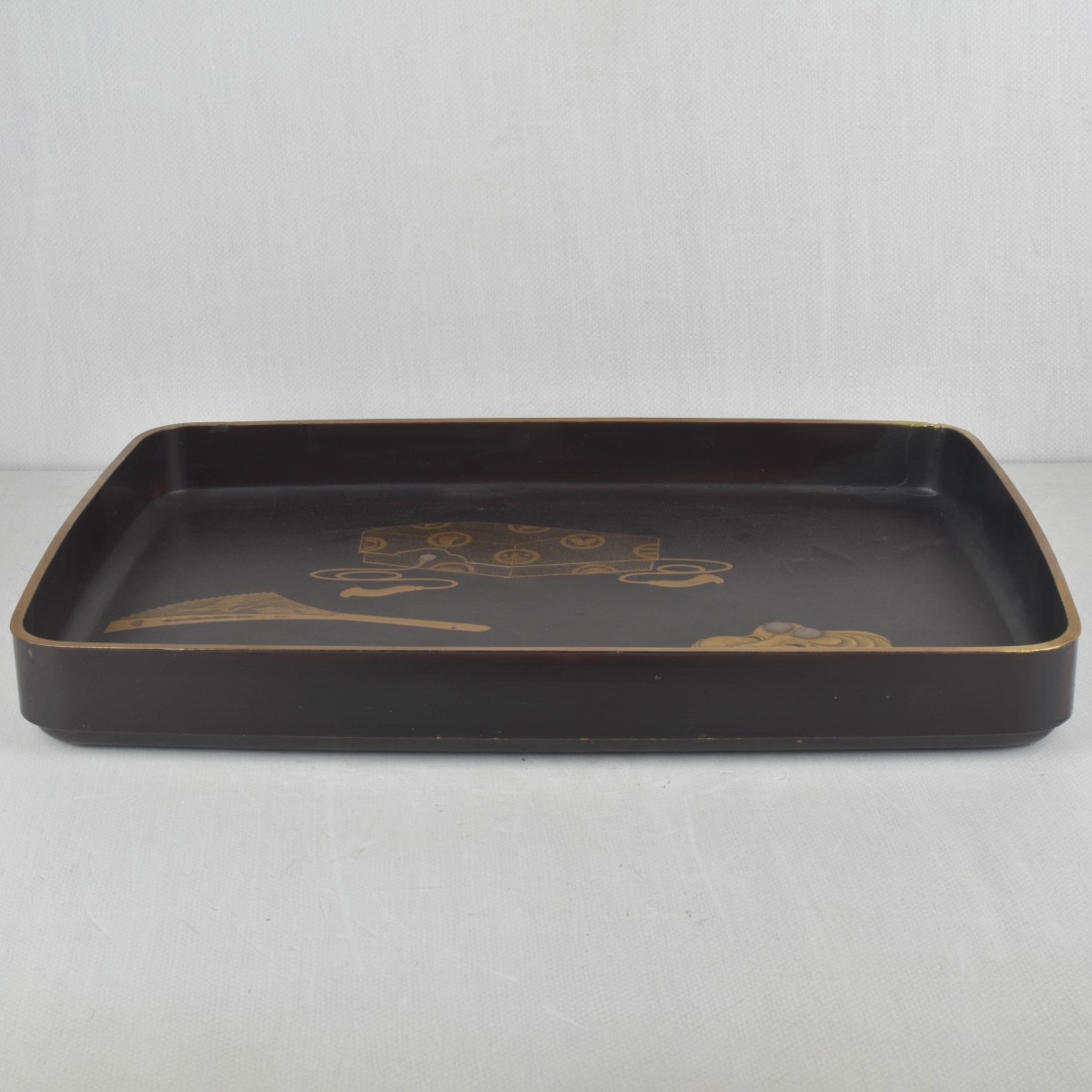 Meiji Period Japanese Black Lacquered Tray