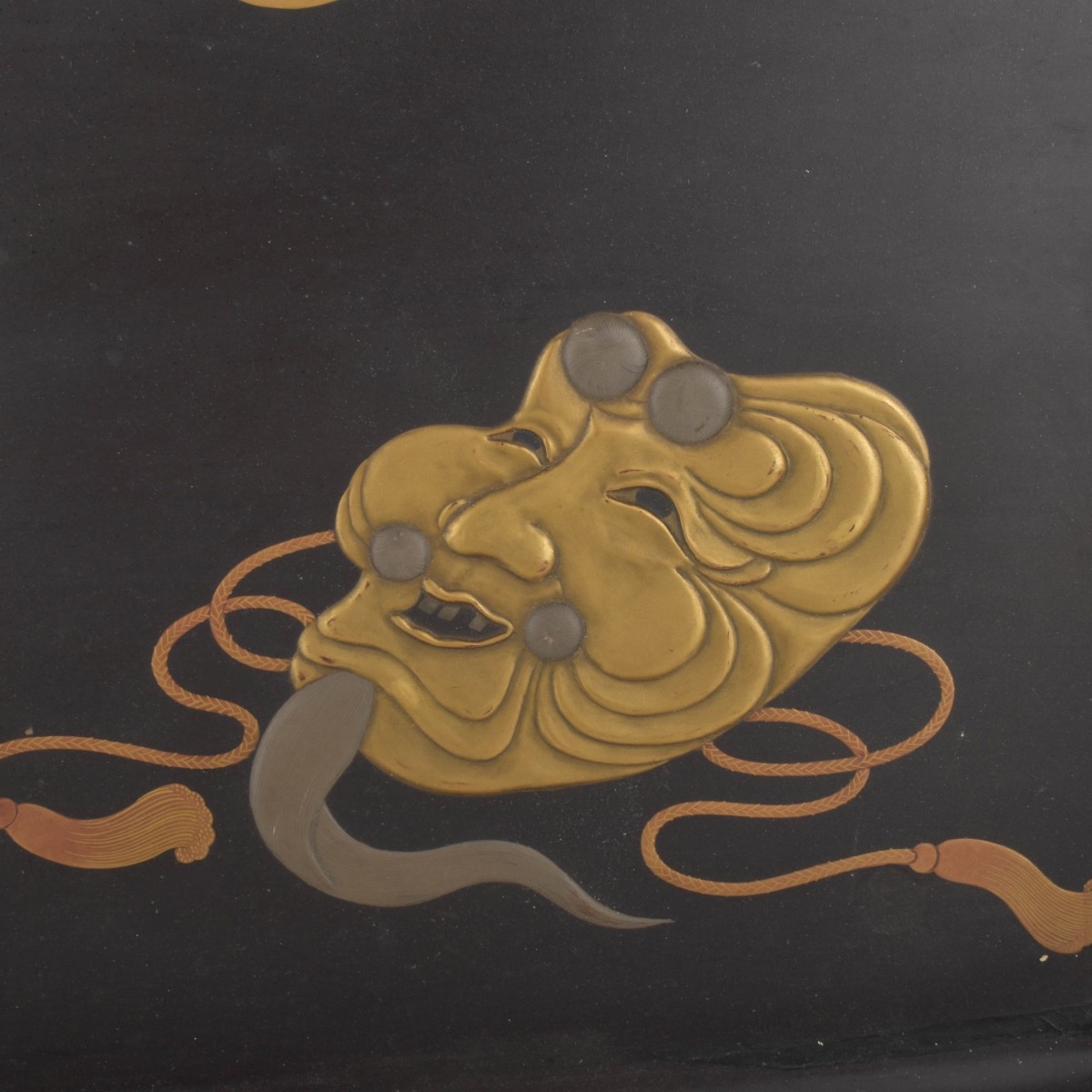 Meiji Period Japanese Black Lacquered Tray
