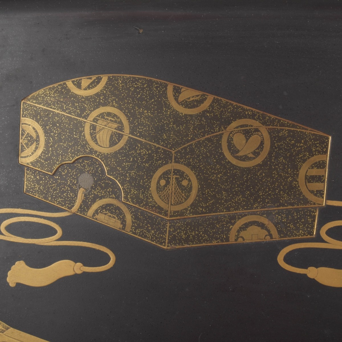 Meiji Period Japanese Black Lacquered Tray