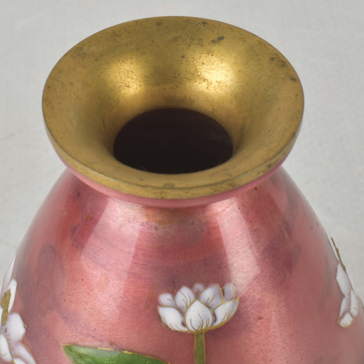 French Limoges Foil Floral Pattern Vase