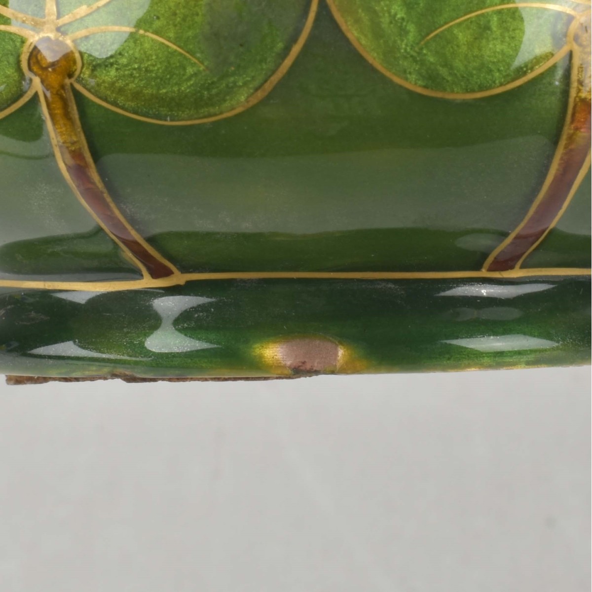 French Limoges Foil Floral Pattern Vase
