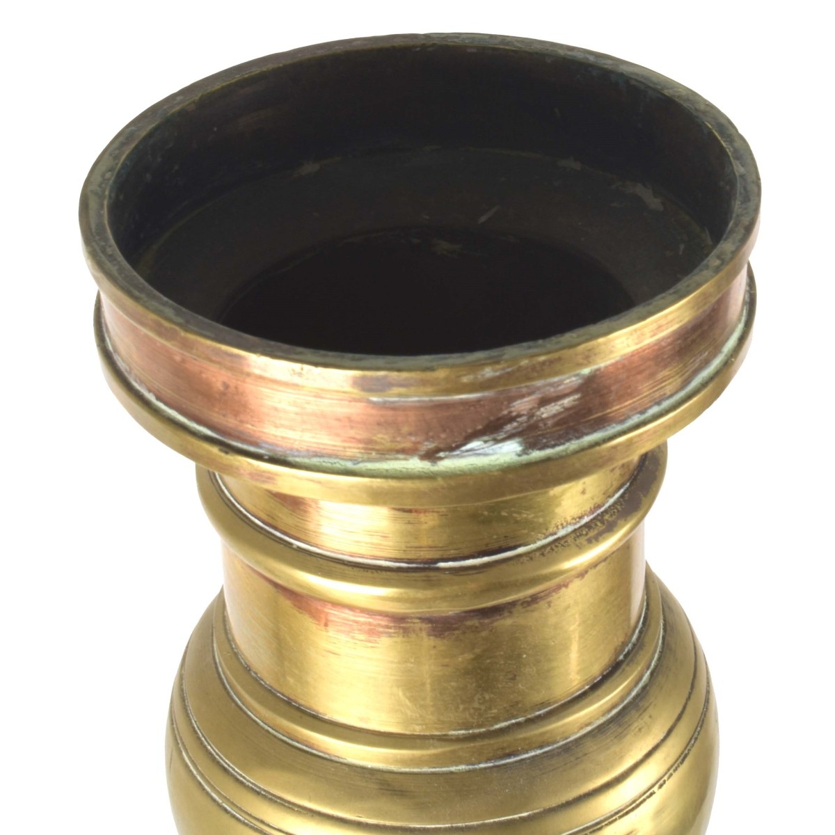 Large Onyx Vintage and Brass Candlesticks
