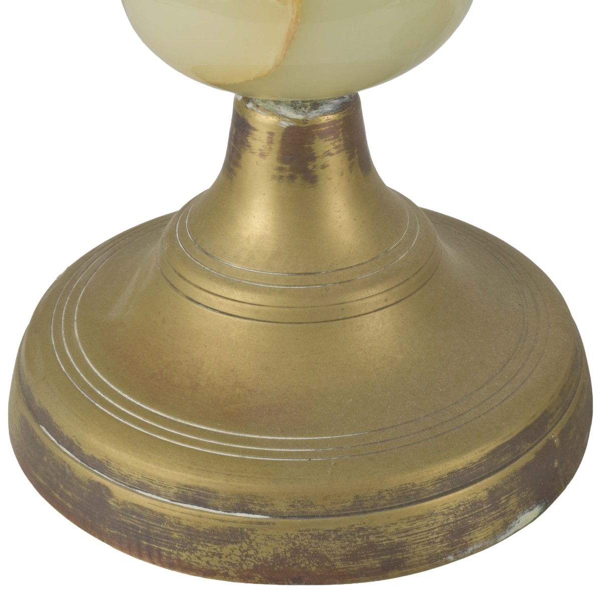 Large Onyx Vintage and Brass Candlesticks