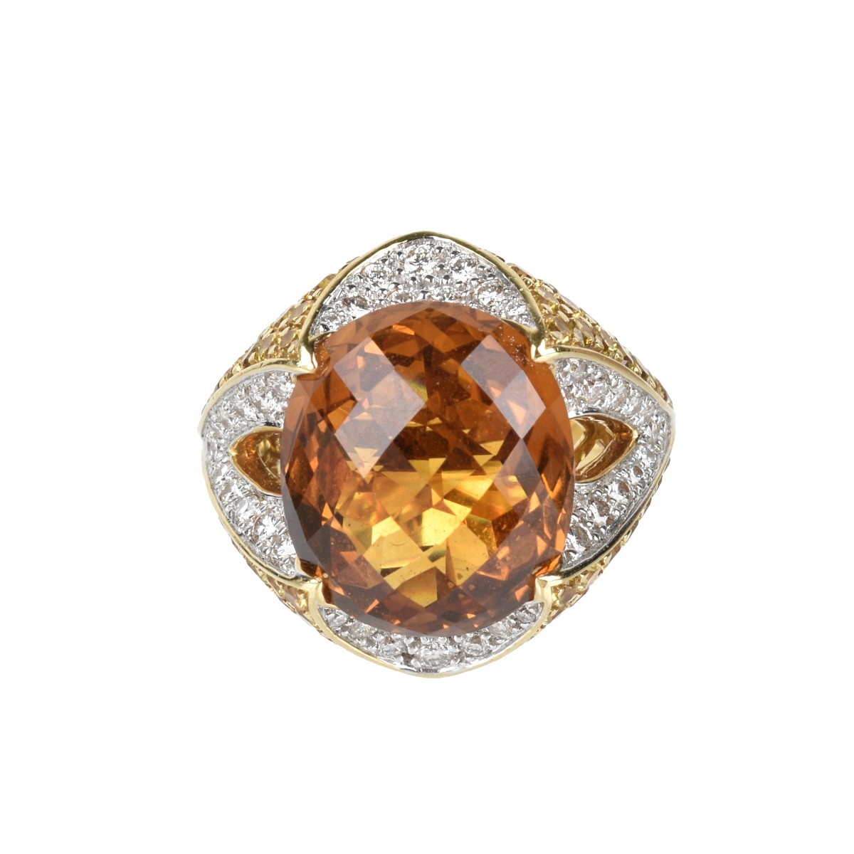 Topaz, Diamond and 18K Ring