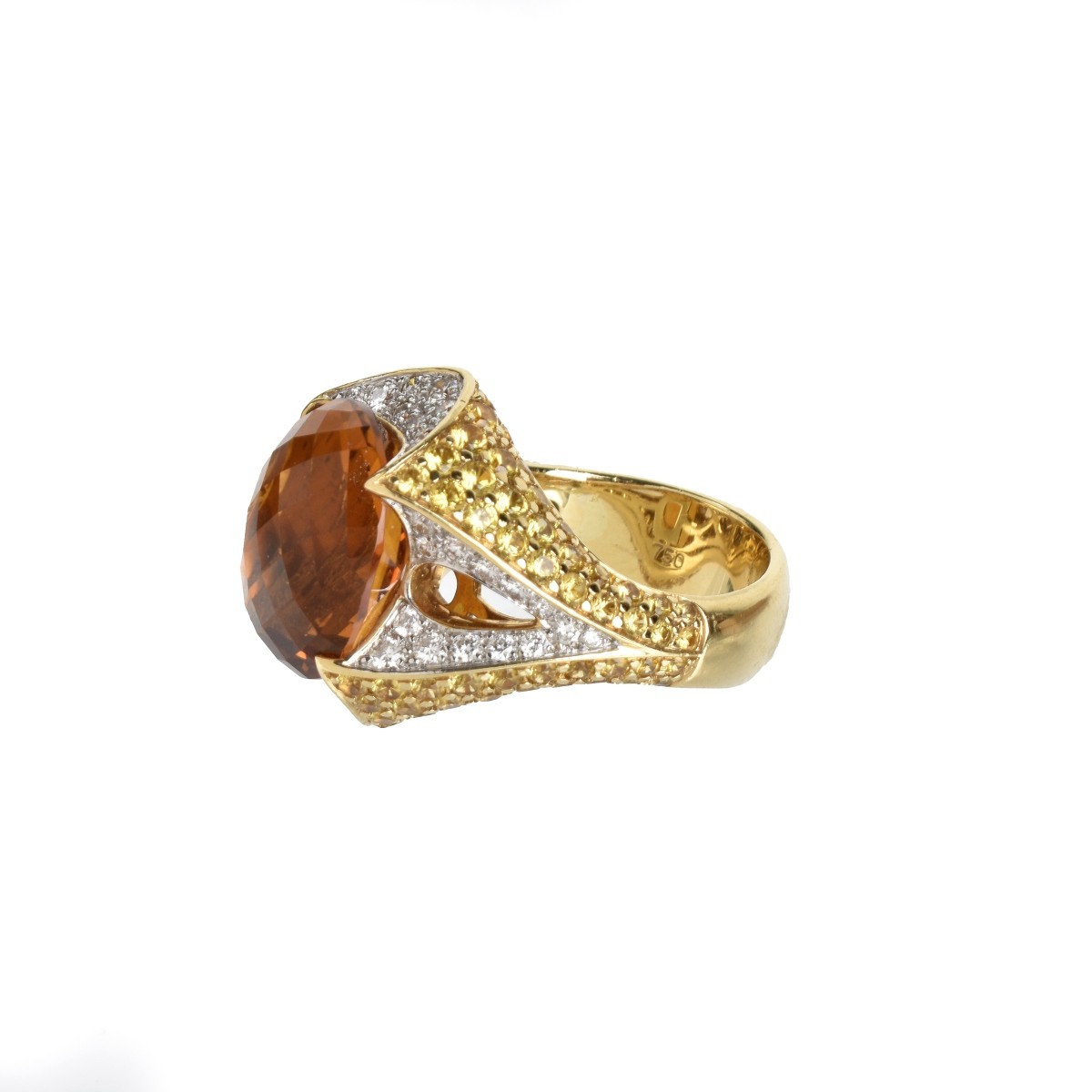 Topaz, Diamond and 18K Ring