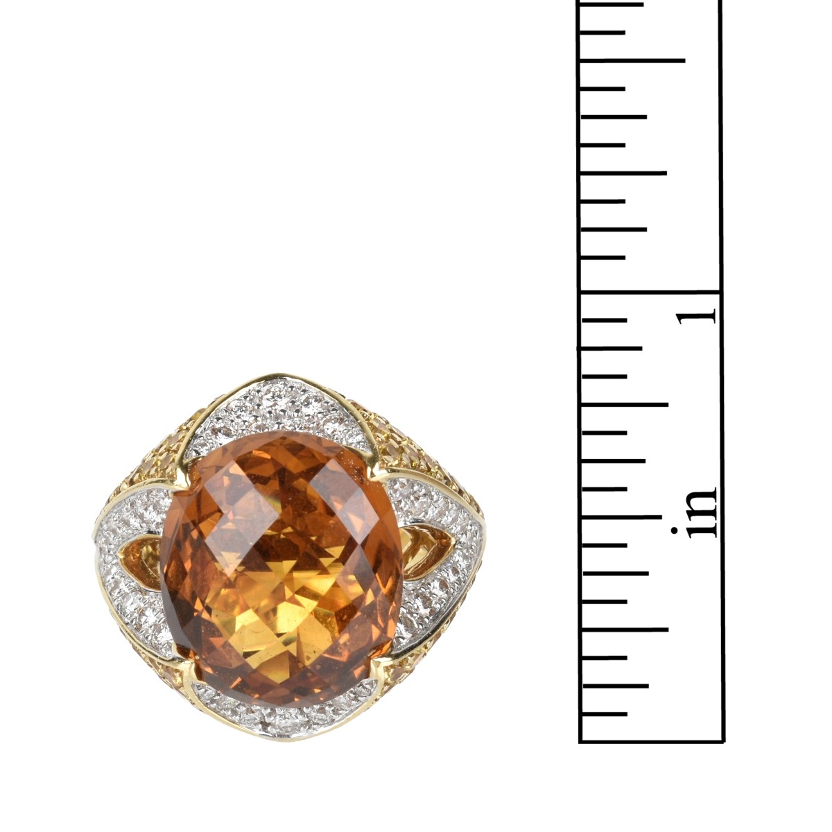 Topaz, Diamond and 18K Ring