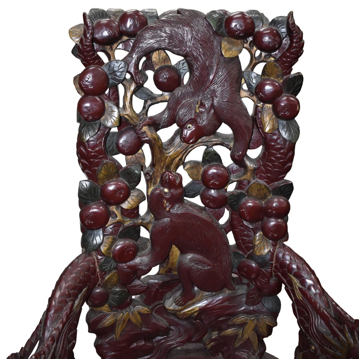 Carved Chinese Dragon Throne Chair