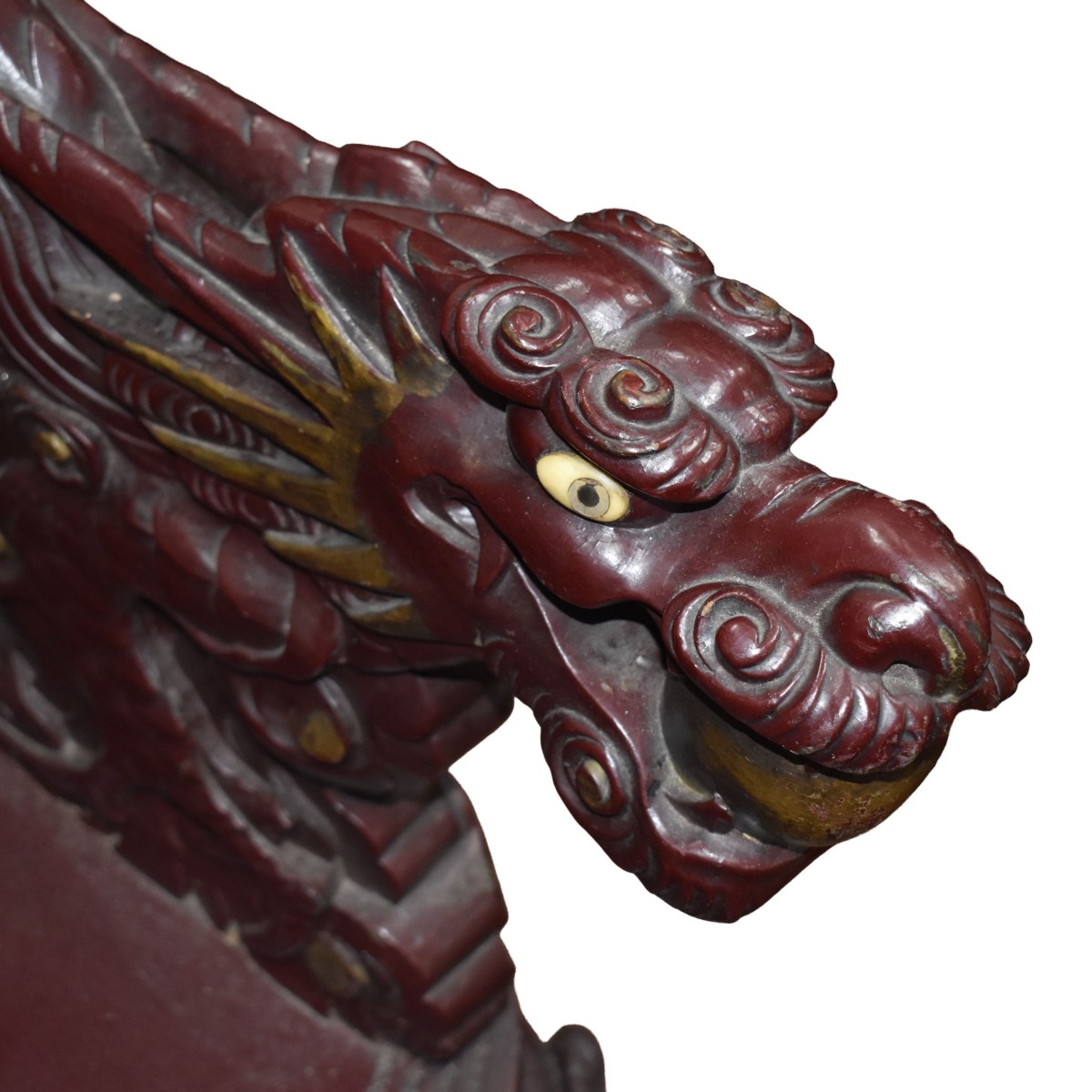 Carved Chinese Dragon Throne Chair