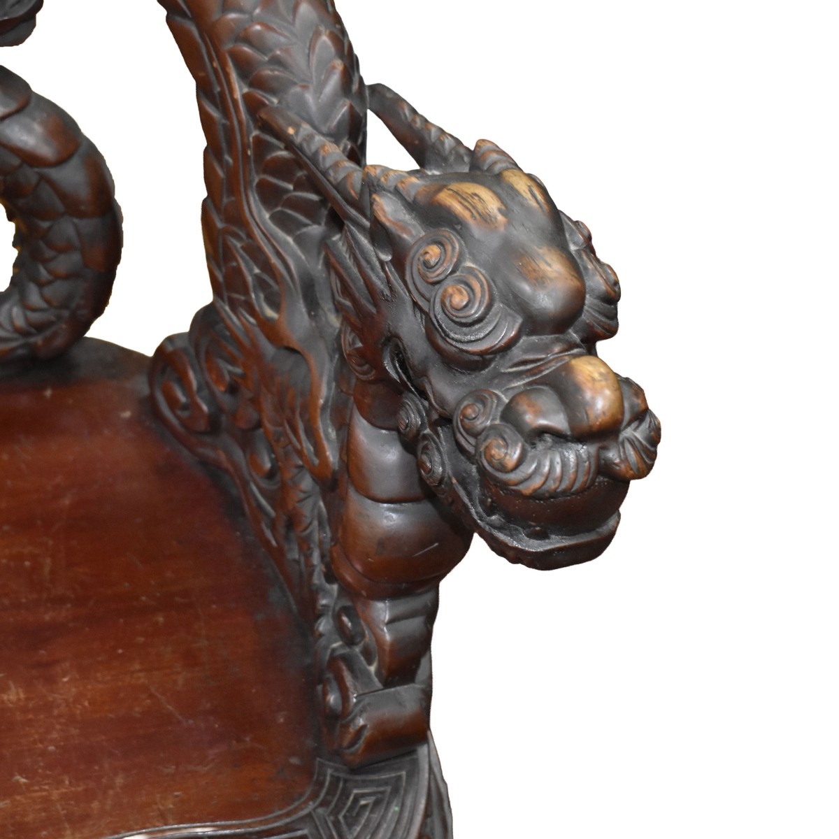 Carved Chinese Dragon Arm Chair