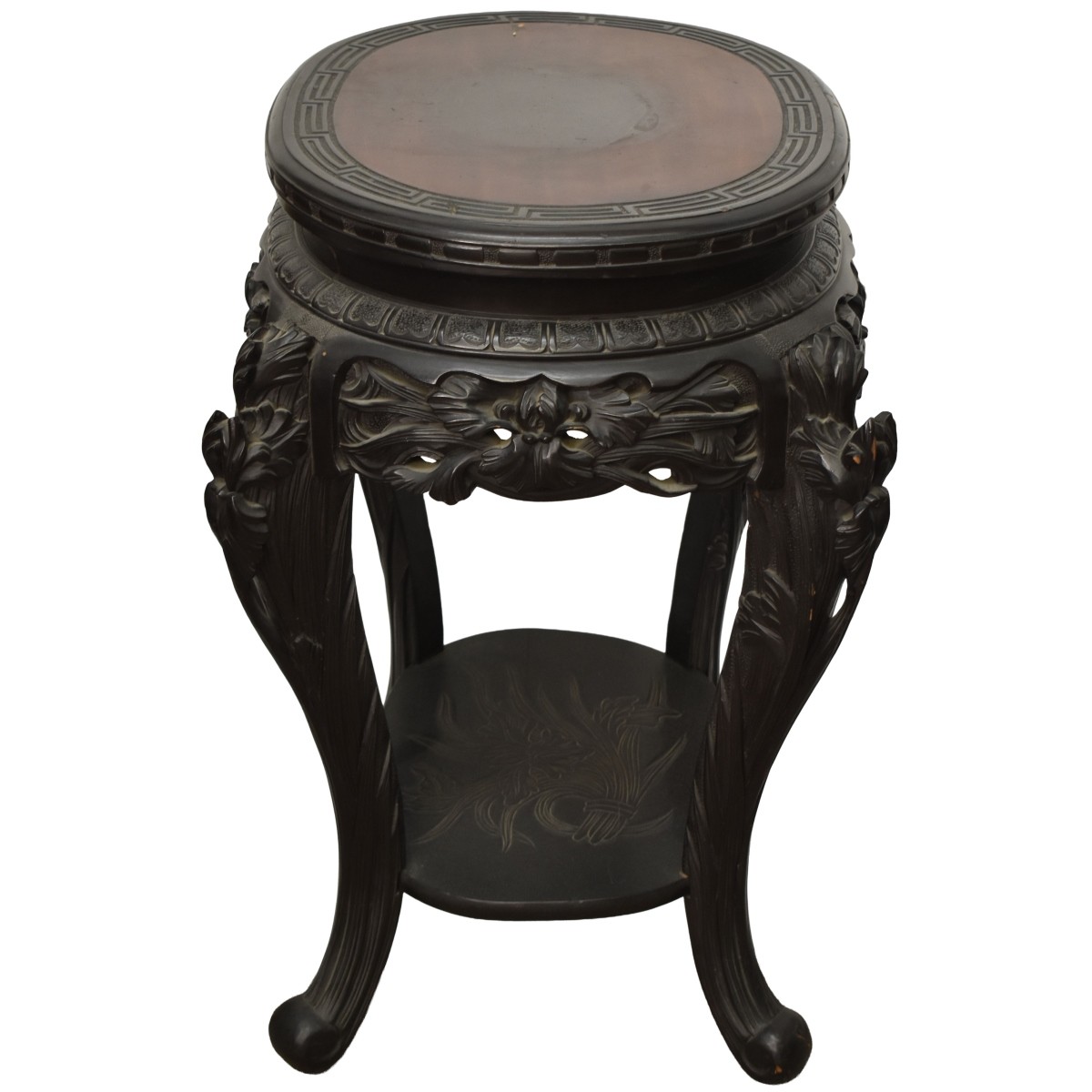 Carved Wood Chinese Oval Table