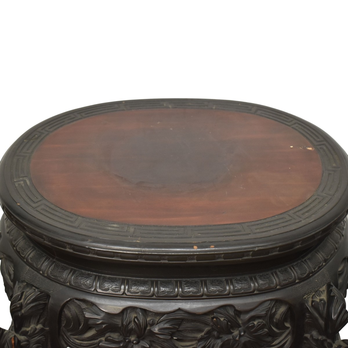Carved Wood Chinese Oval Table