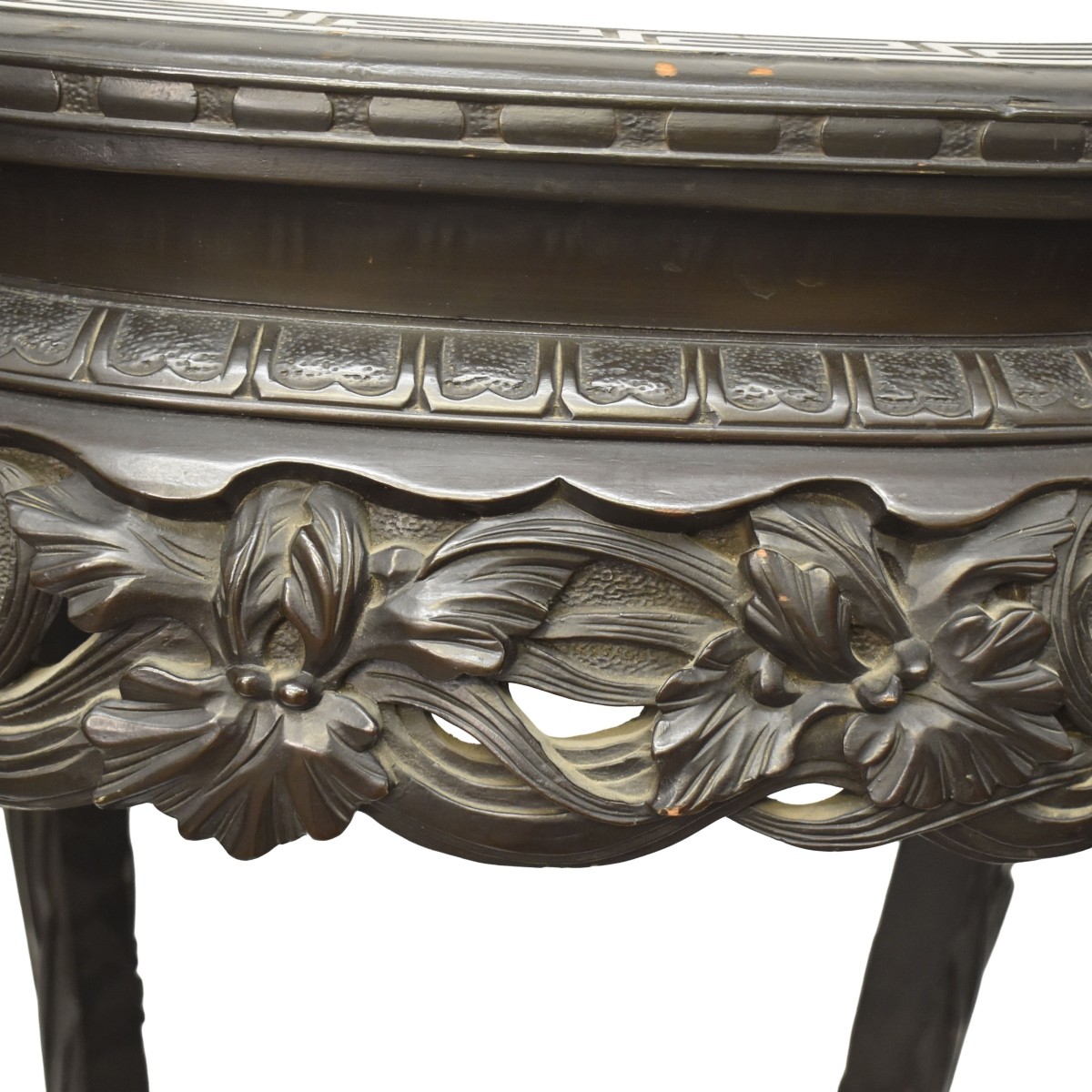 Carved Wood Chinese Oval Table
