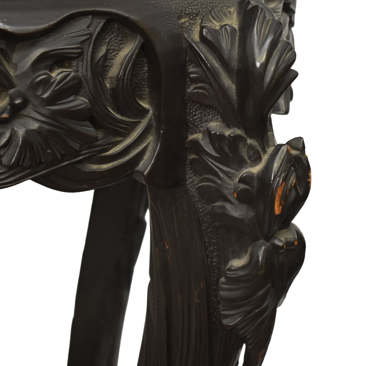 Carved Wood Chinese Oval Table