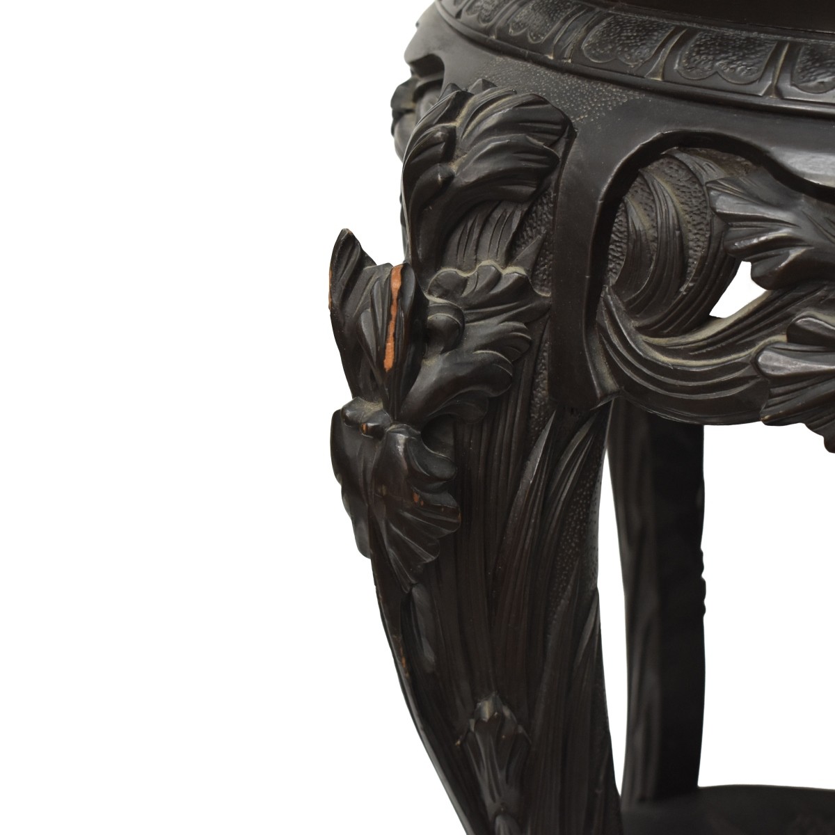 Carved Wood Chinese Oval Table