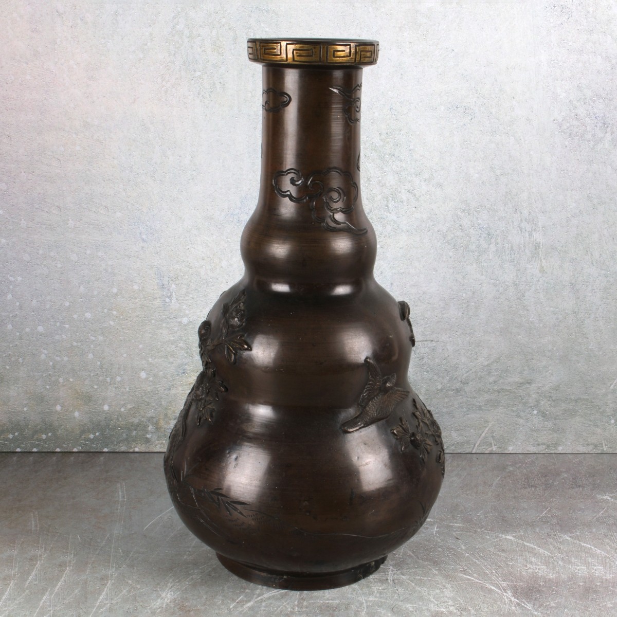Chinese Double Gourd Bronze Vase