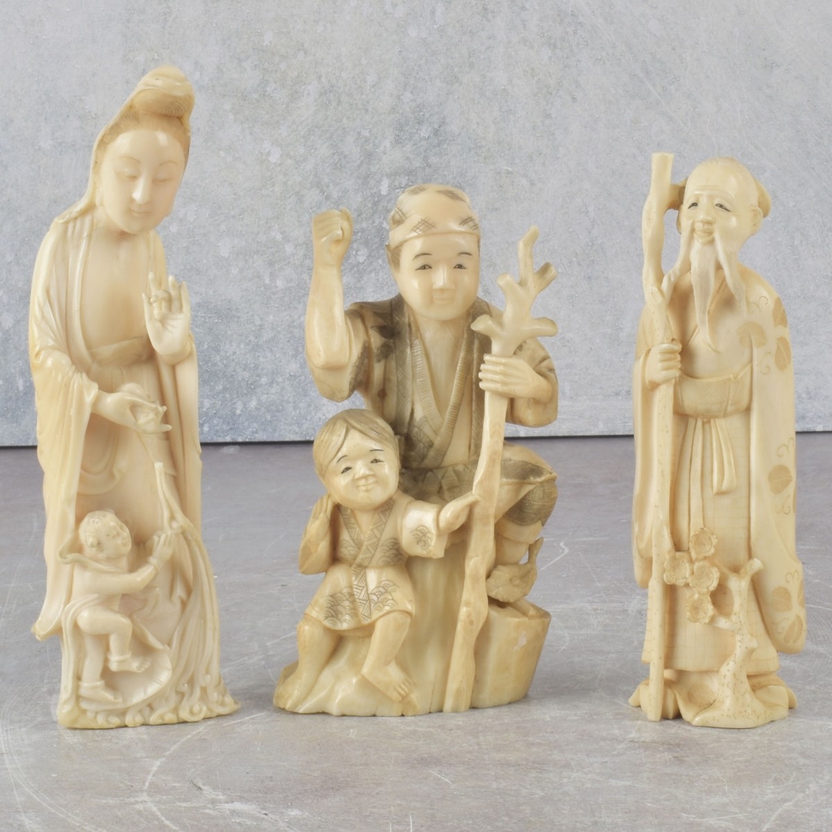 Antique Carved Japanese Figures