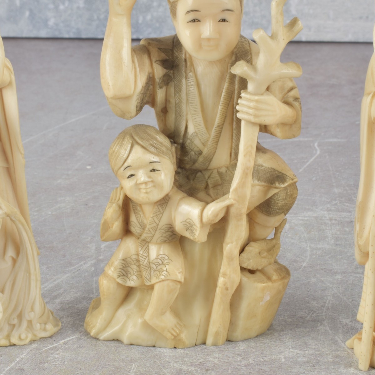 Antique Carved Japanese Figures