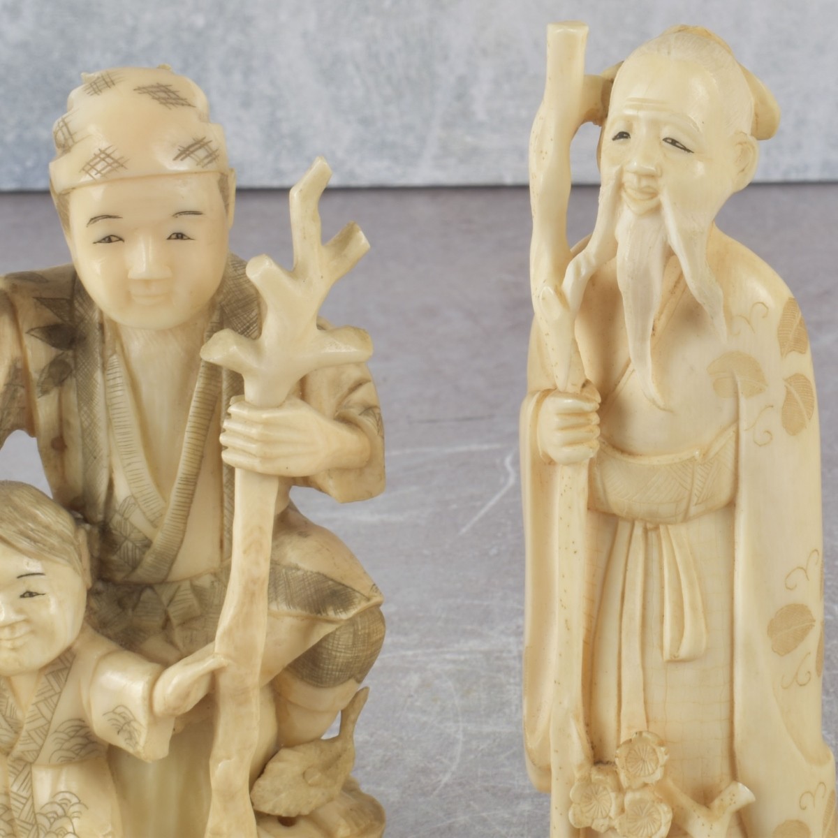 Antique Carved Japanese Figures