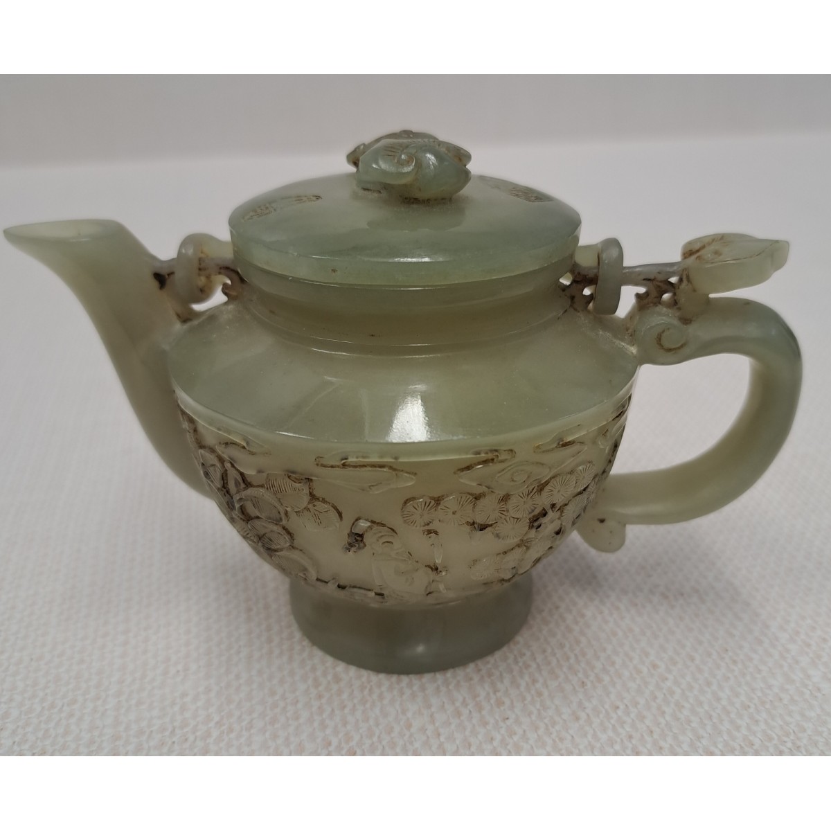 Chinese Carved Jade Teapot