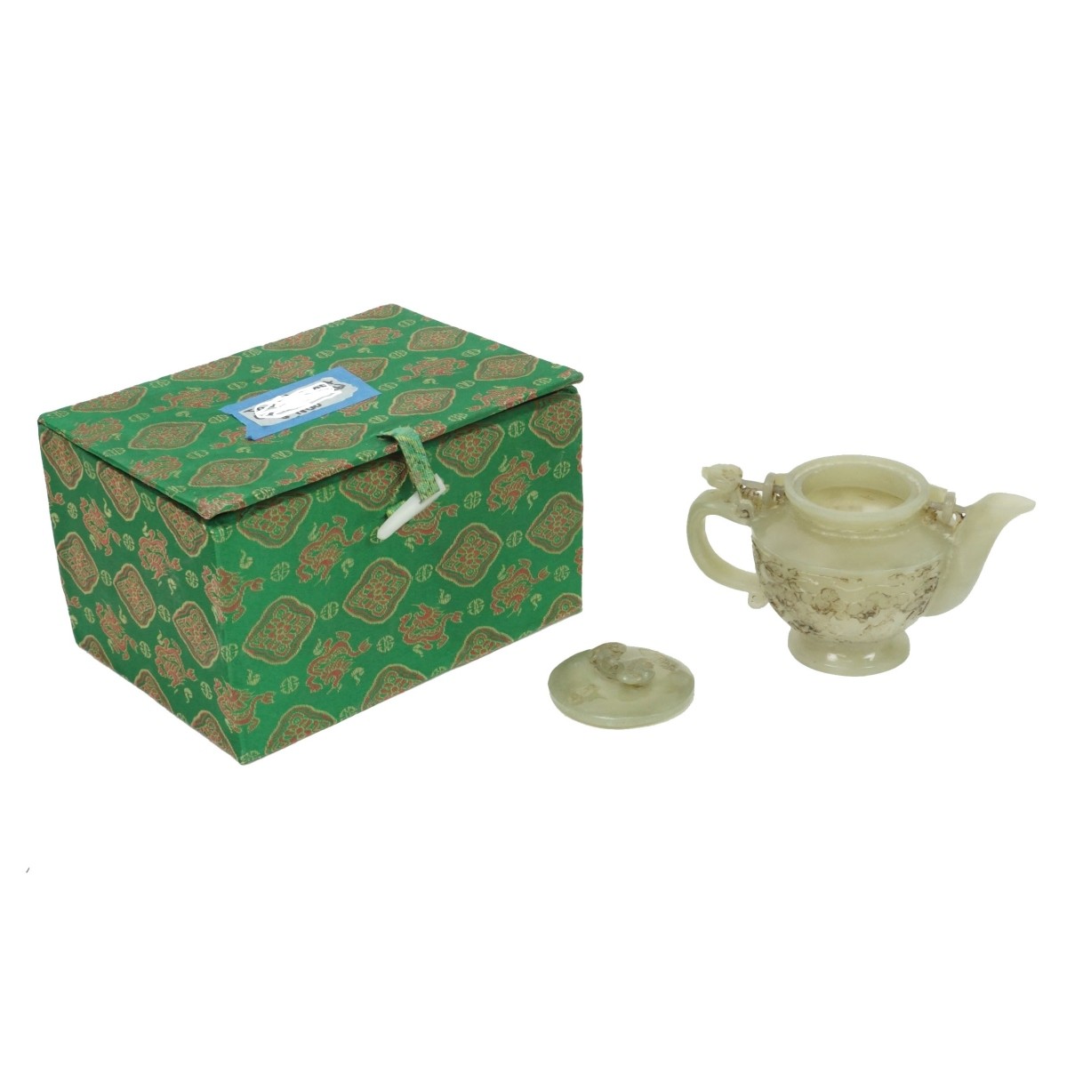Chinese Carved Jade Teapot