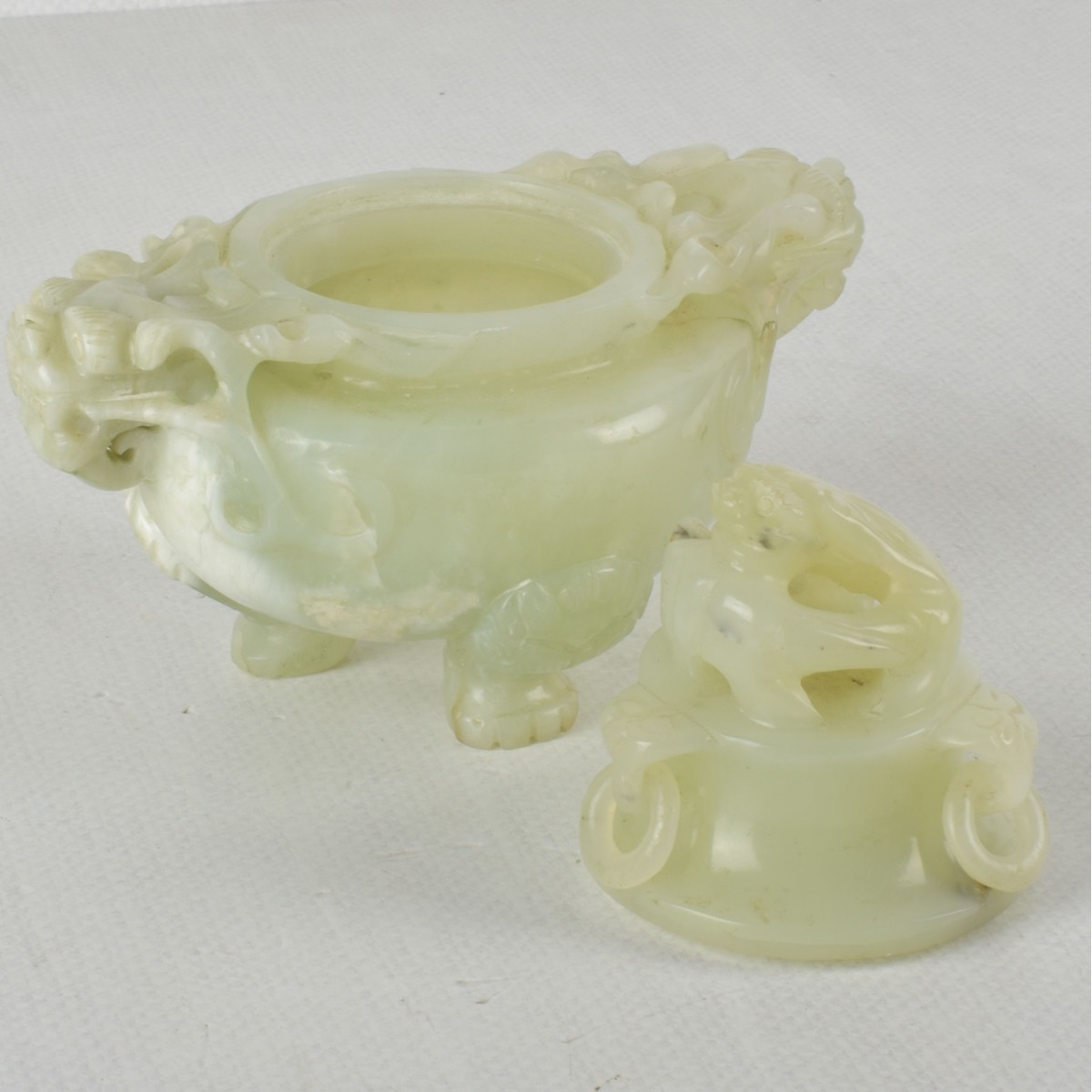 Chinese Serpentine Jade Incense Burner
