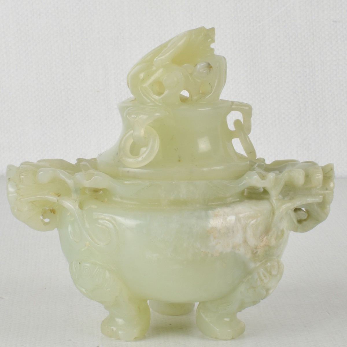 Chinese Serpentine Jade Incense Burner