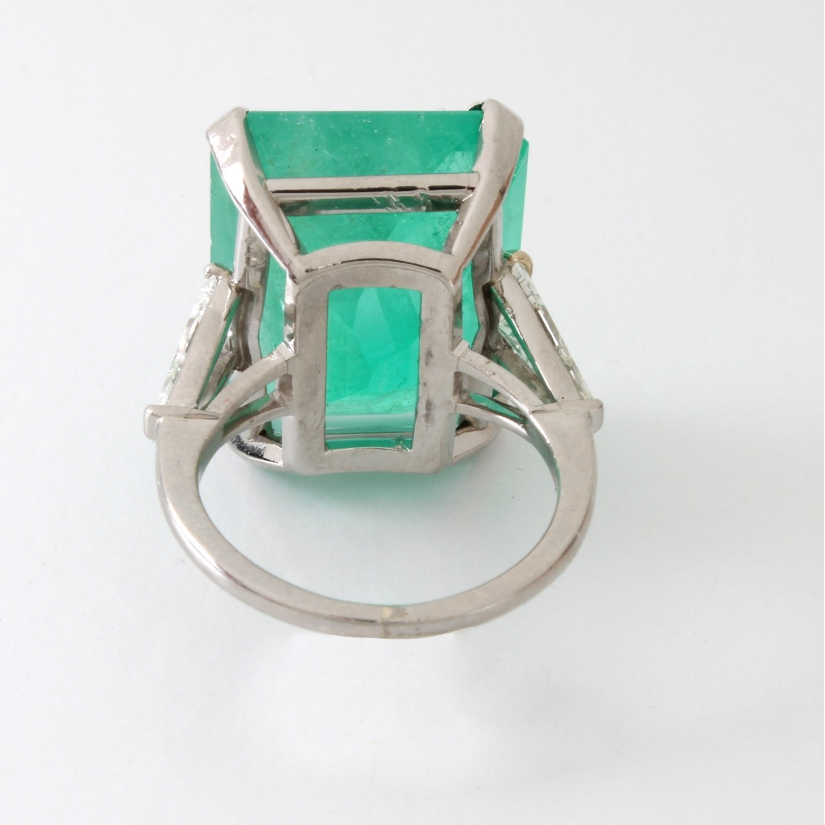 GIA Emerald, Diamond and Plat. Ring
