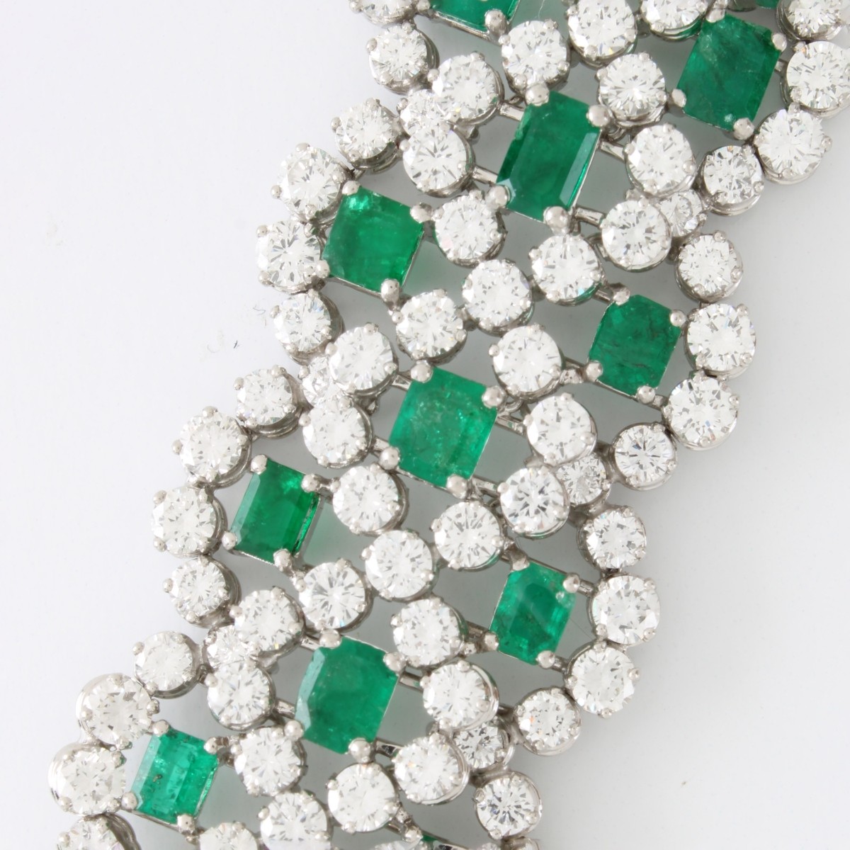 Emerald, Diamond & Plat. Bracelet