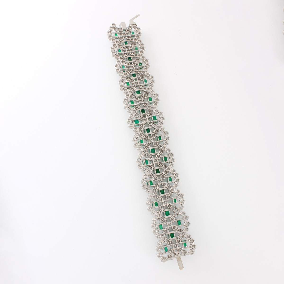 Emerald, Diamond & Plat. Bracelet