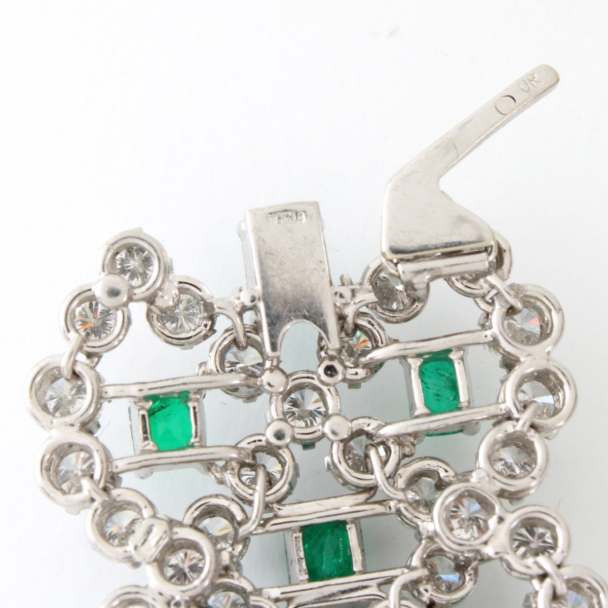 Emerald, Diamond & Plat. Bracelet
