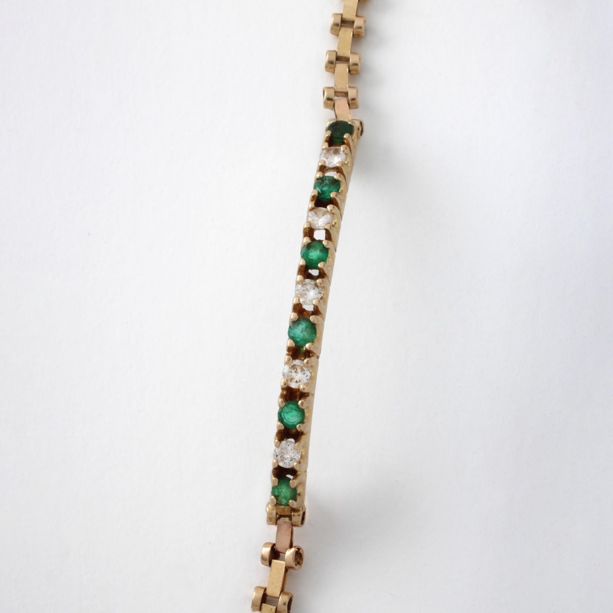Emerald, Diamond and 14K Bracelet